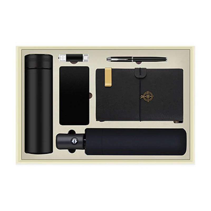 2023 Best Sell Corporate Custom Logo Printing Steel eco-friendly Water Bottle USB Pen Umbrella Luxury Business Gift Sets