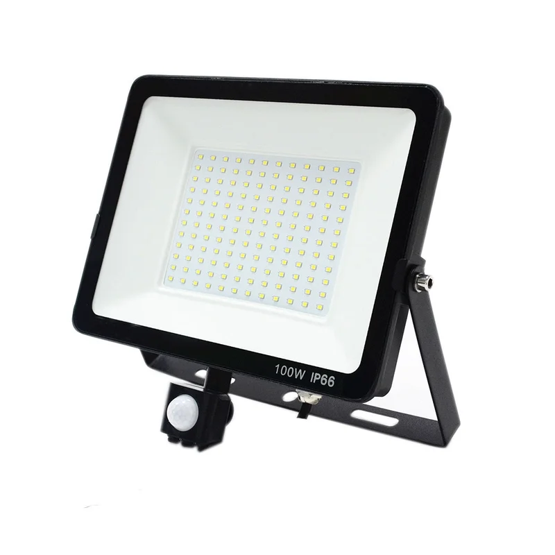 Quick Shipping Outdoor Pir Motion Sensor Led Flood Light 20w 30w 50w 100W Security Detector Activated Light