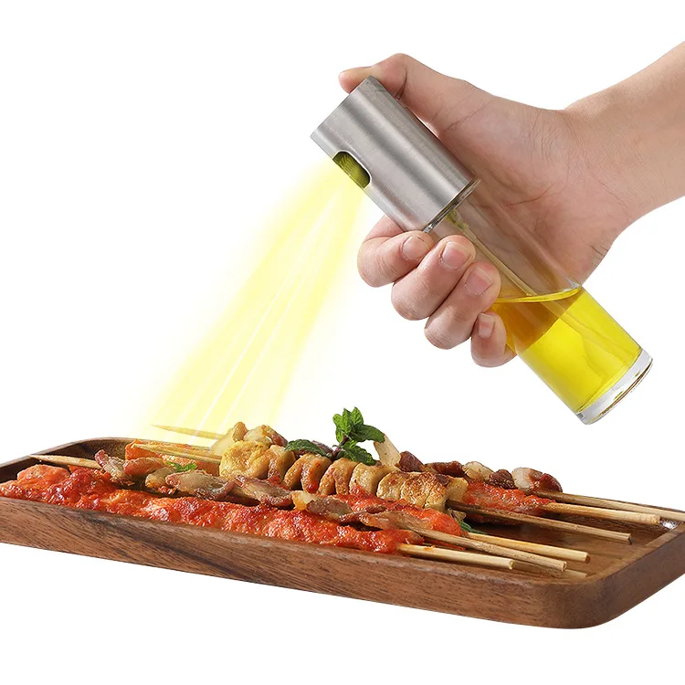 Food grade Olive Oil Sprayer Glass Bottle Cooking Spray Cleaning Brush Funnel for BBQ  Frying Baking Kitchen Tools Accessor