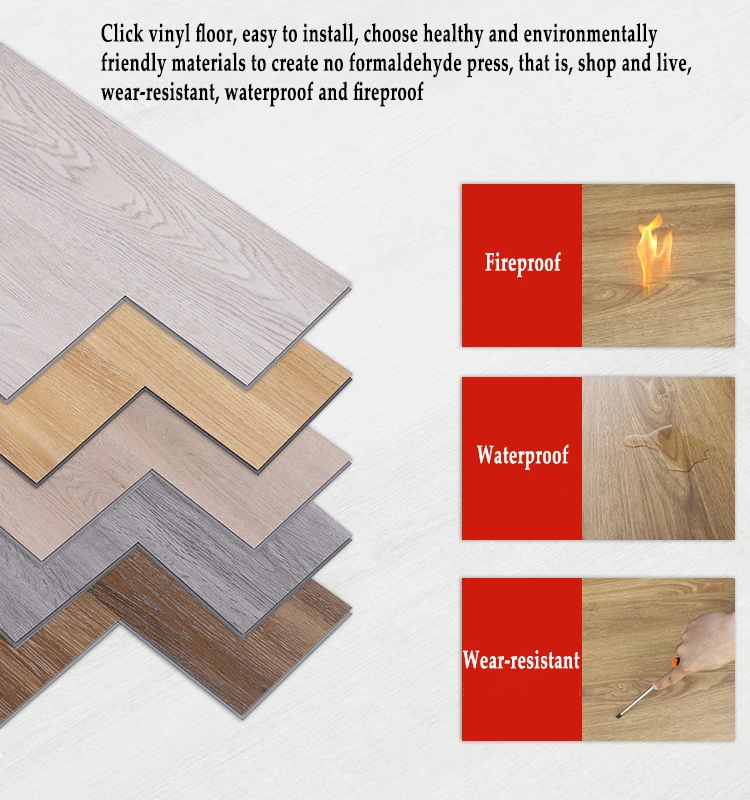TaiFo Factory cheapest waterproof pvc wood Unilin Click LVT Flooring PVC Floor Tile Vinyl Flooring
