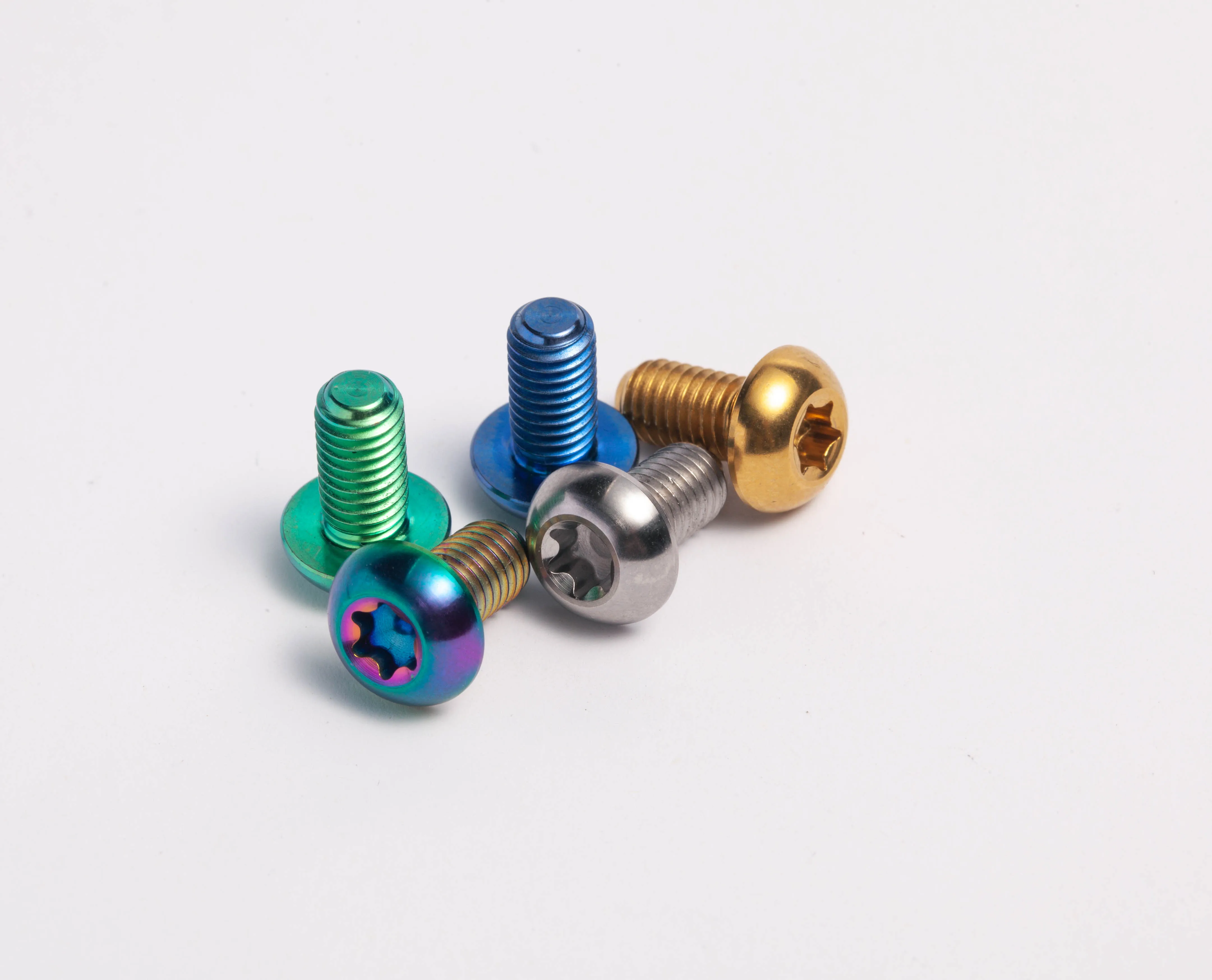 Rainbow Finish M5 Titanium Bolts Alloy Machine Screw Pan Torx Dome Head ISO Standard Lengths 10mm 20mm 40mm ANSI/DIN Hexagon