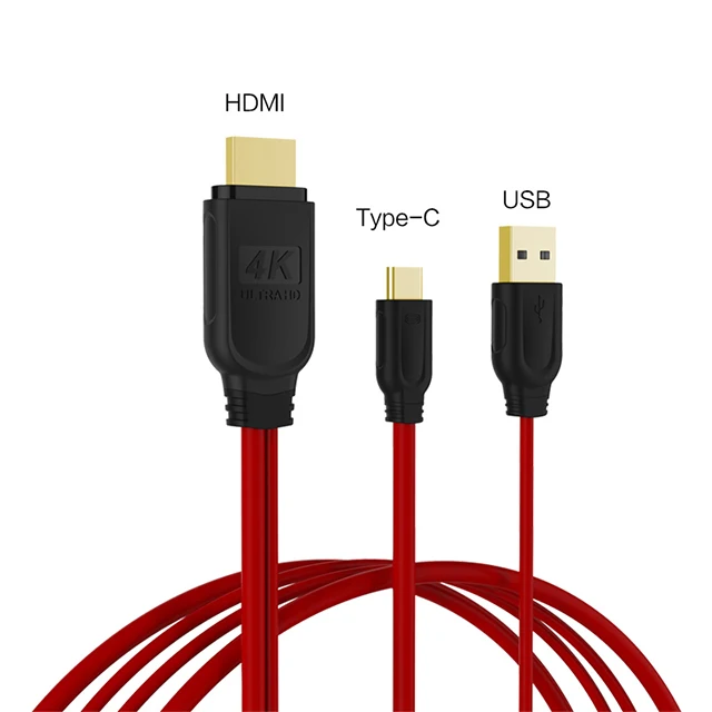 3 in 1 Micro USB Type-C to HDM I 1080P HD TV Cable Adapter For Android Phones