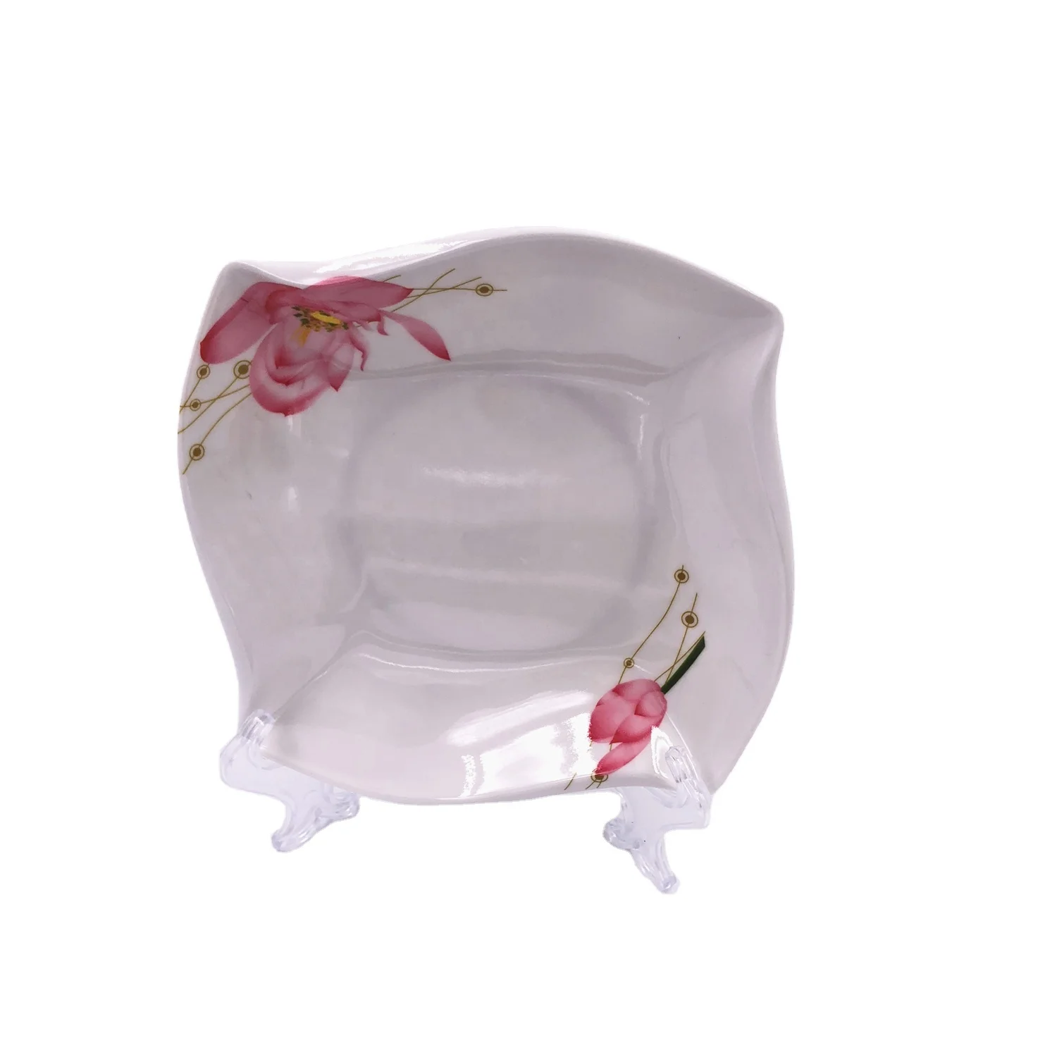 
 Оптовая продажа, новые недорогие пластиковые тарелки, тарелки в форме цветка из меламина  