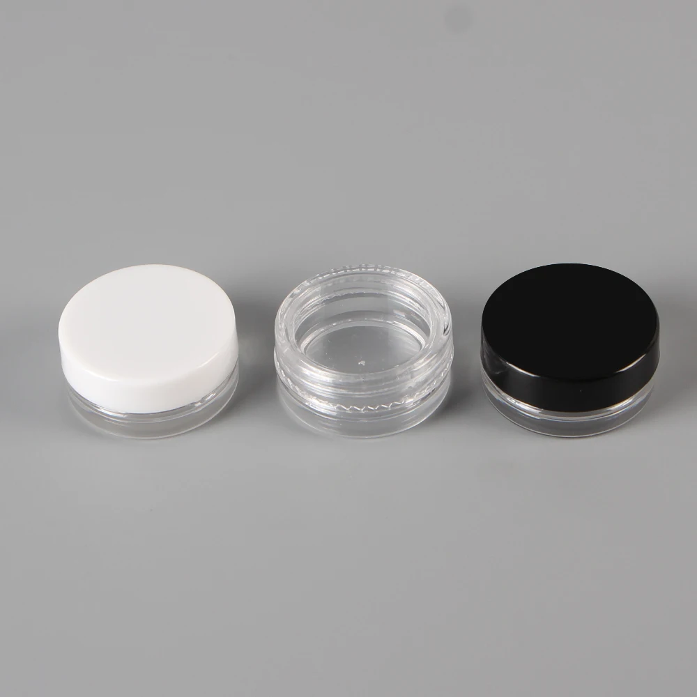
Wholesale cheap round 3 ml PS plastic empty cosmetic packing cosmetic bottles cream jars 