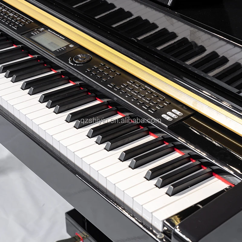 electric grand piano for sale black and white polish piano