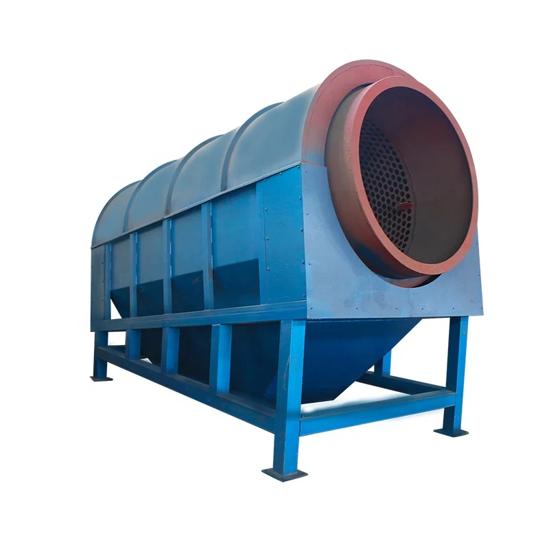 Industrial Rotating Drum Sieve Trommel Screen Machine For Wood Chips Tea Leaf Coal Ash Pollen Rice Compost Processing Sale