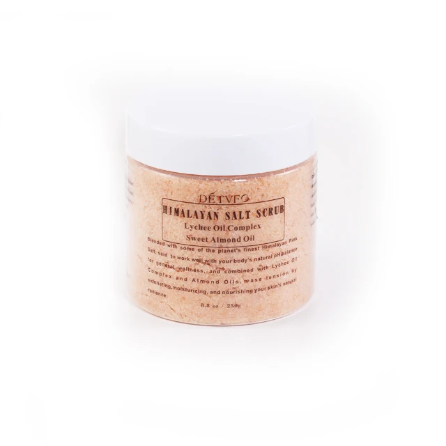 Оптовая продажа, частная торговая марка, масло личи, отшелушивающая соль, скраб для отшелушивания и увлажнения кожи, глубокое очищение, ГИМАЛАЙСКАЯ СОЛЬ, скраб для тела