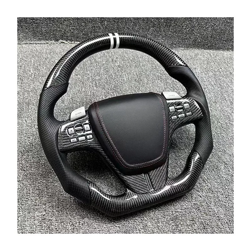 Black Leather Steering Wheel Carbon Fiber Material for Mazda 3 Rx8 6 2008-2016