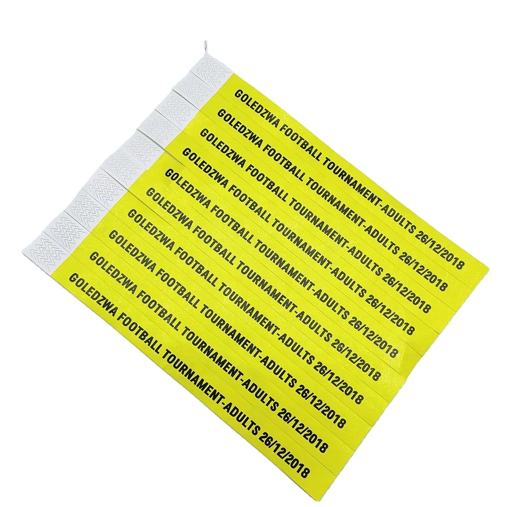 Waterproof Cheap Custom pulseras Dupont ID VIP brazaletes Tyvek Paper Wristbands for Events