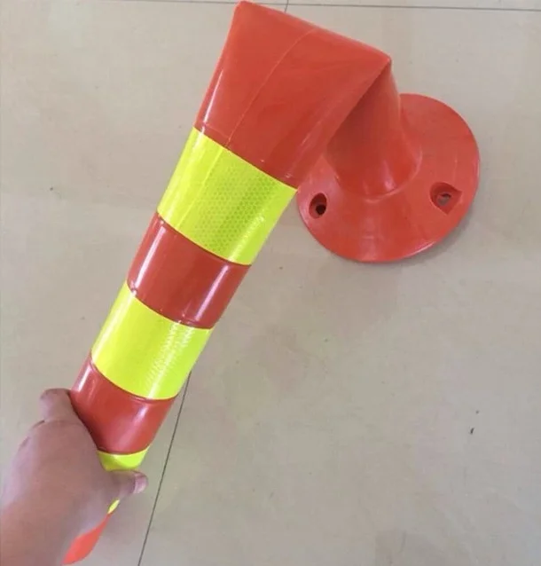 tumbler durable eva bollards 75cm pvc safety spring plastic rebound flexible traffic delineator marker warning post with base