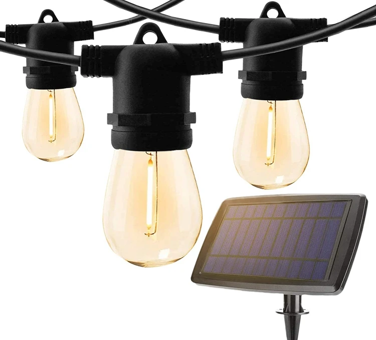 Wholesale S14 LED String Lights 20 Bulbs 20M Warm White LED String Lights Bulbs Solar Power Lights Outdoor Festoon for Party
