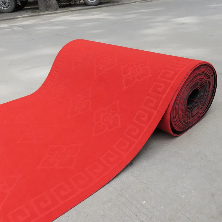 Wholesale bright red embossed carpet corridor home floor mat outdoor wedding hotel carpets