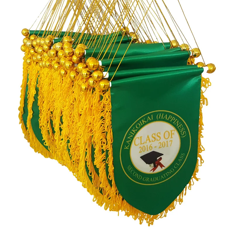 Wholesale Manufacture Supply Custom Design Fast Delivery Flag With Tassel All Logo Printing Exchange Flag