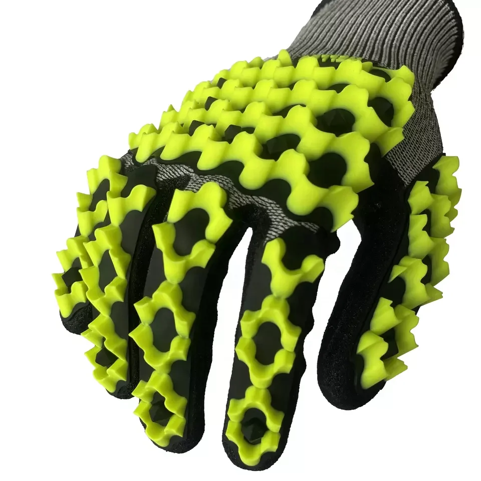 Anti impact safety glove microfoam TPR Rubber Patch  Mechanical Rubber Gloves