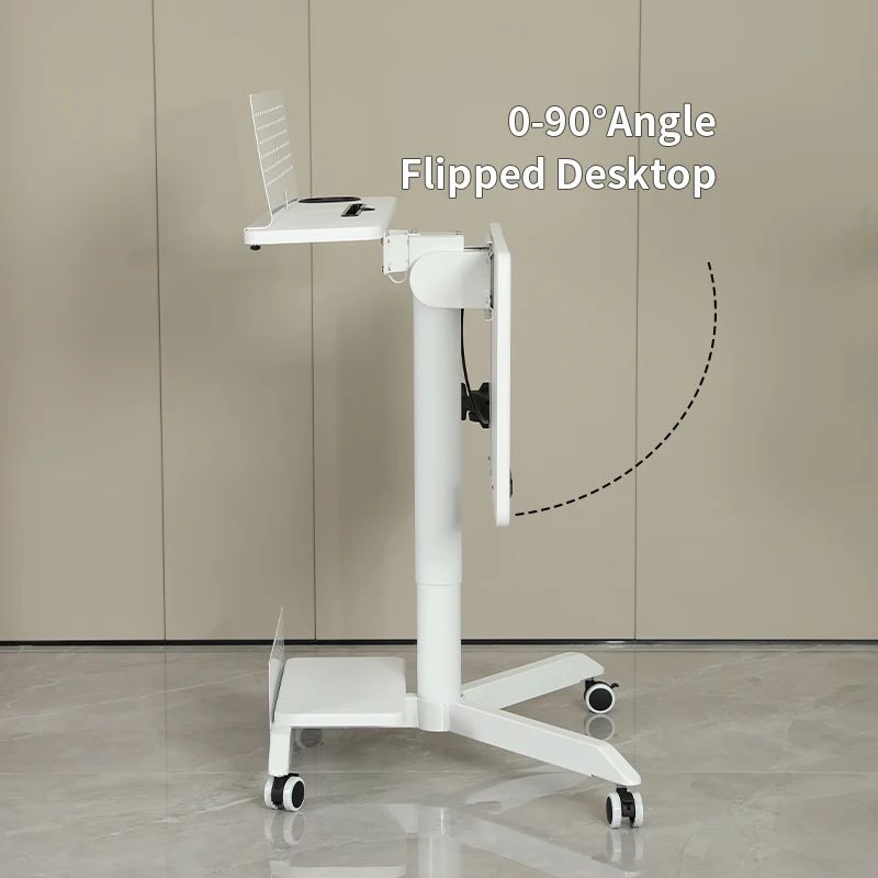 Ada Manufacturer Mobile Gas Spring Standing Flipper Desk Pneumatic Height Adjustable Flip Training Table