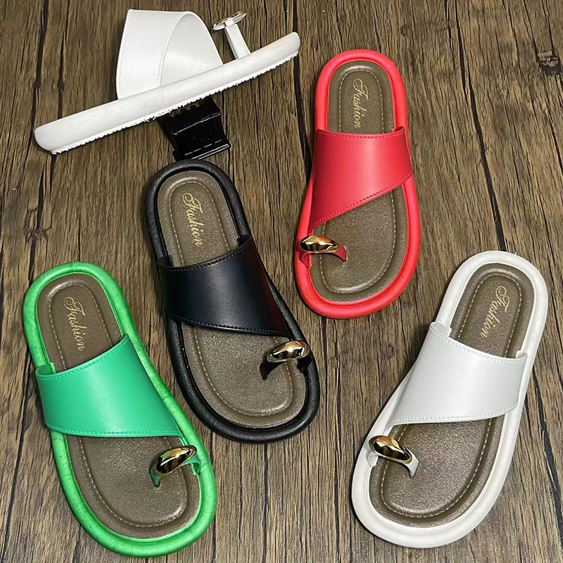Special design female fashion slippers soild color flat shoes china wholesale slippers casual ladies flat slippers