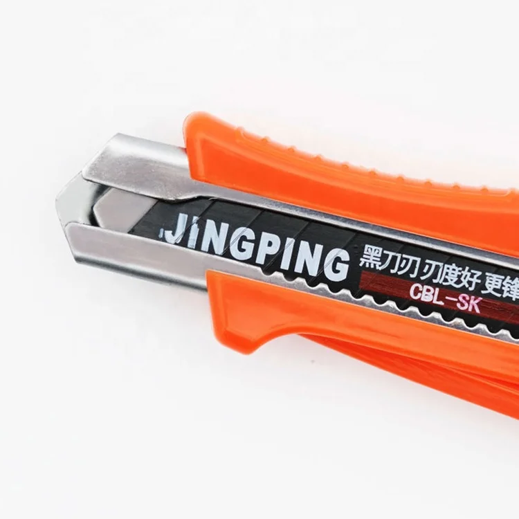 YTH TPR Handle Stainless Steel Black Blade Office Cutting Paper Art Utility Knife
