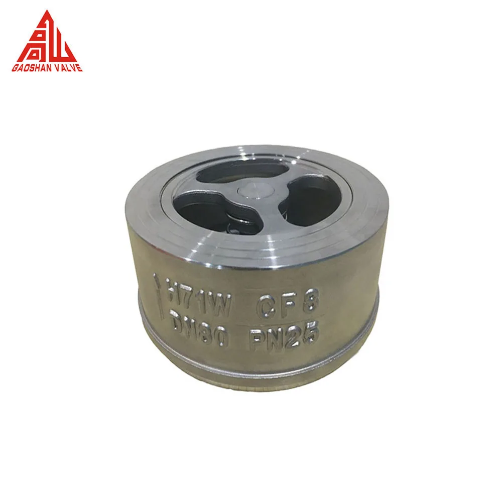 H71W Wafer Check Valve Non Return Stainless Steel Check Valve 1 Inch