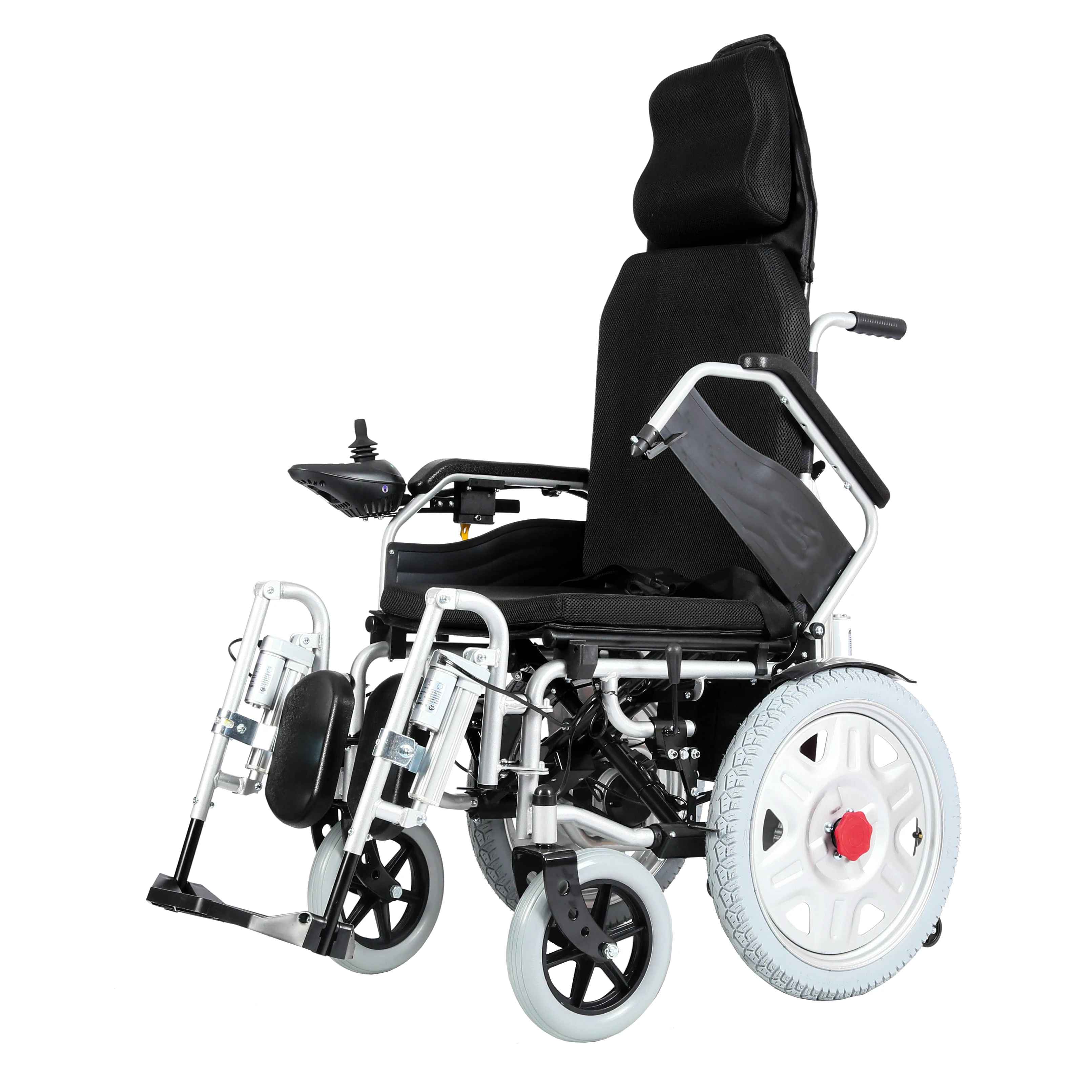 Jerry Reclining Electric Power Portable Wheelchair with Electromagnetic Brake for Disabled Adult