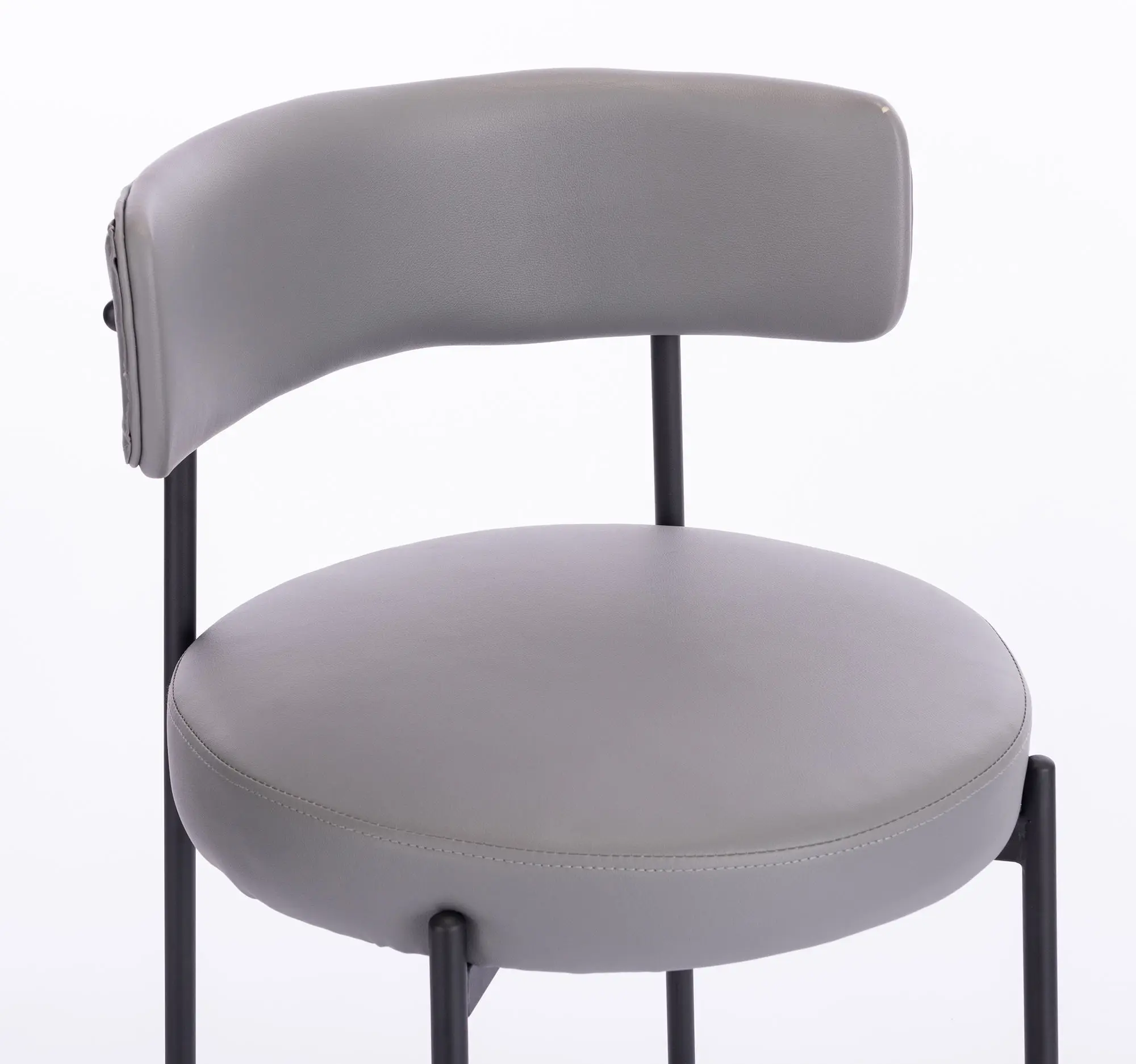 Manufacturer Supplier Mid Back Leather Soft Leather Seat Cushion Kitchen Counter Metal Legs High Bar Stool