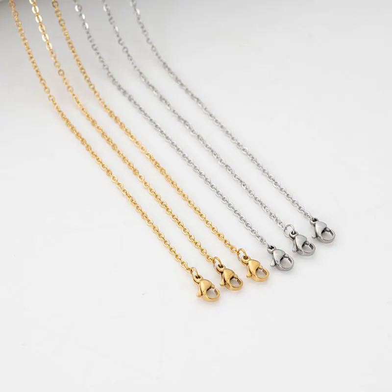 55/60cm 0.5*2mm stainless steel exquisite gold silver cheap cross chain, wholesale sales products