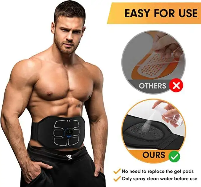 Self Adhesive Waist Massager Micro Current Vibration Device EMS TENS Abdominal Muscle Stimulator For Men And Women