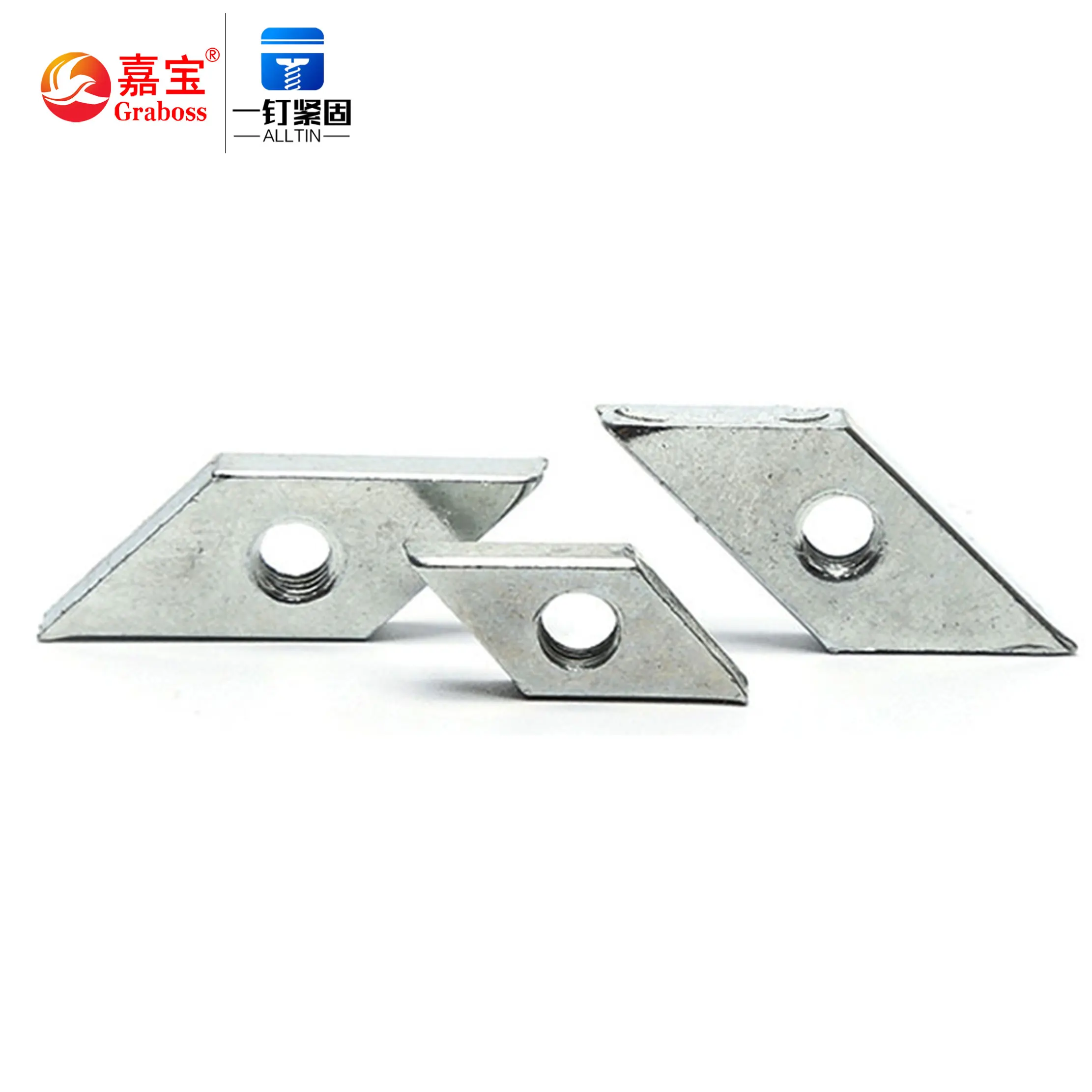 Carbon Steel 4.8 Grade Galvanized Steel Nickel Plated Diamond Connecting Rhombus Nuts