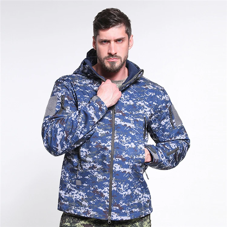 Topgear New Hot Sale Wholesale High Quality Hooded Zipper Camouflage Jacket for Men Waterproof Stand Hunting Print Pattern S-3XL
