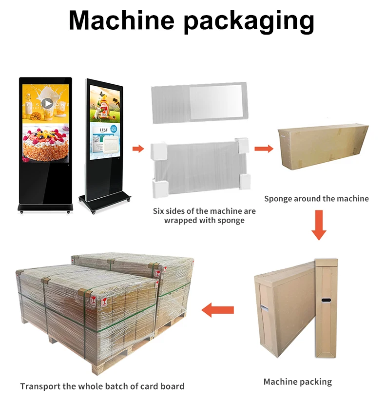 43inch 350nits RJ45 IR Capacitive Multi Touch Display Interact LCD Digital Display Floor Standing Advertising Totem