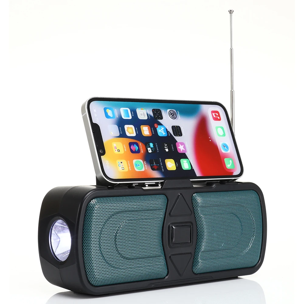 HS-3181 Best Selling Solar powered wireless speaker compatible with FM Radio LED Flashlight
