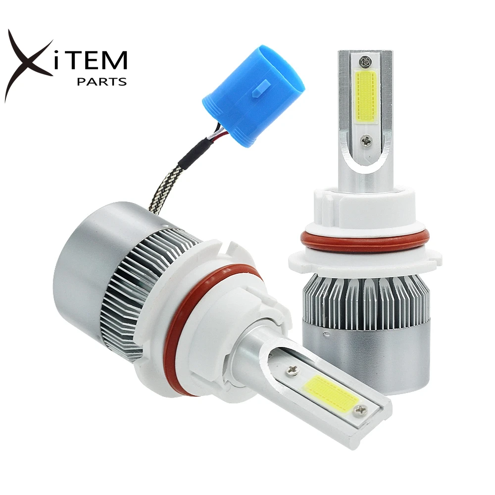 universal heat sink cob chip 9005 9006 H1 H3 H7 7600LM Auto C6 led headlight bulb S2 COB LED