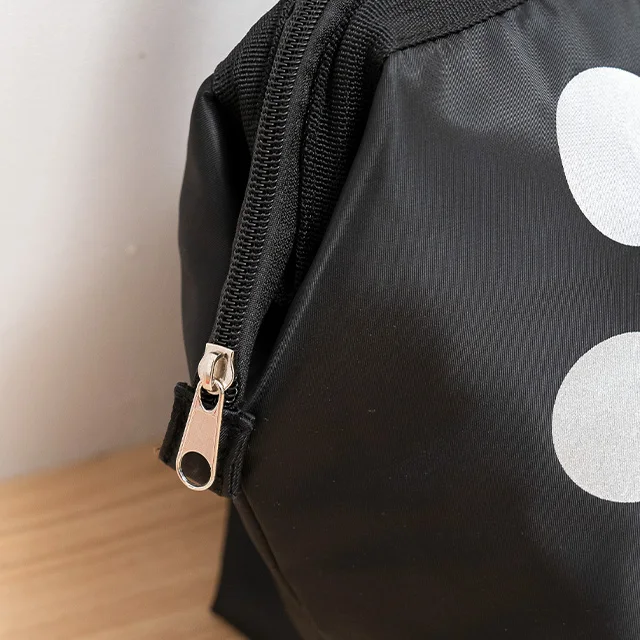 Custom Outdoor Picnic Insulated Cooler Black Handbag Reusable Thermal Cooler Bento Bag