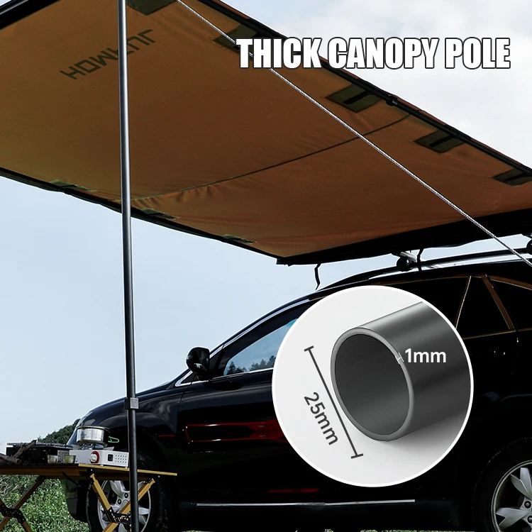 HOMFUL Outdoor Car Awning Tent SUV Outdoor Camping Travel Rooftop Pull Out Tent Car Side Awning