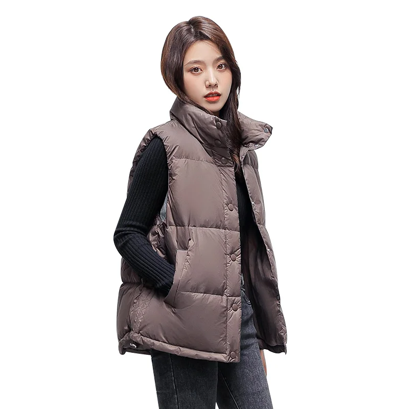 Custom women down vest lightweight ladies outdoor jackets for women 2021 sleeveless duck down jacket