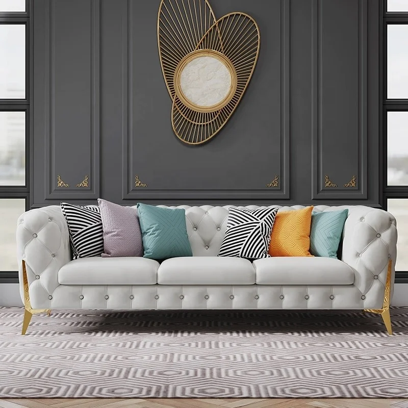 European Style Soft Leather Bubble Sectional Sofa Modernos Living Room Furniture Sofa