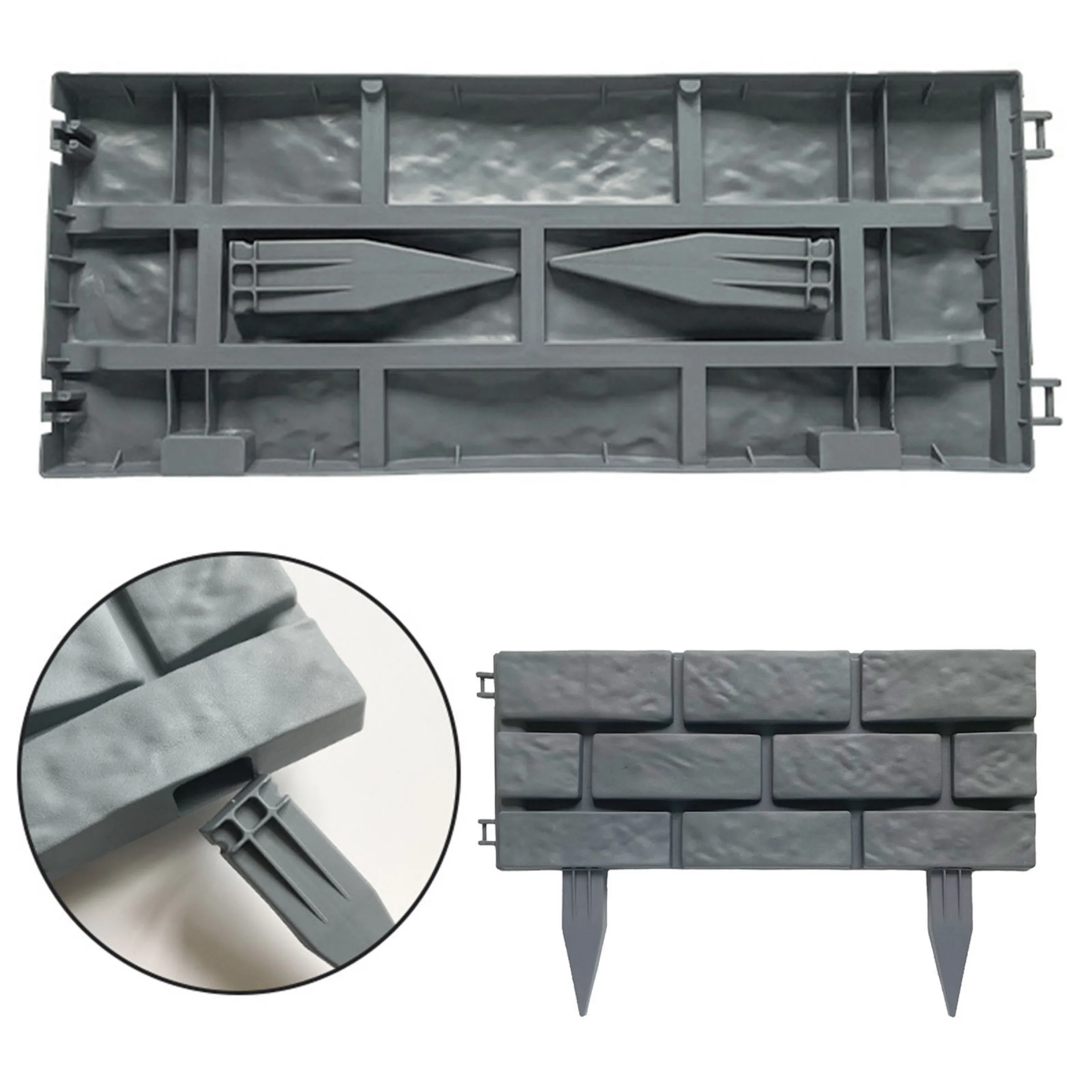  2021 New 4PCS Brick Effect Garden Edging Quality Fence Plastic Border Lawn For Decorative