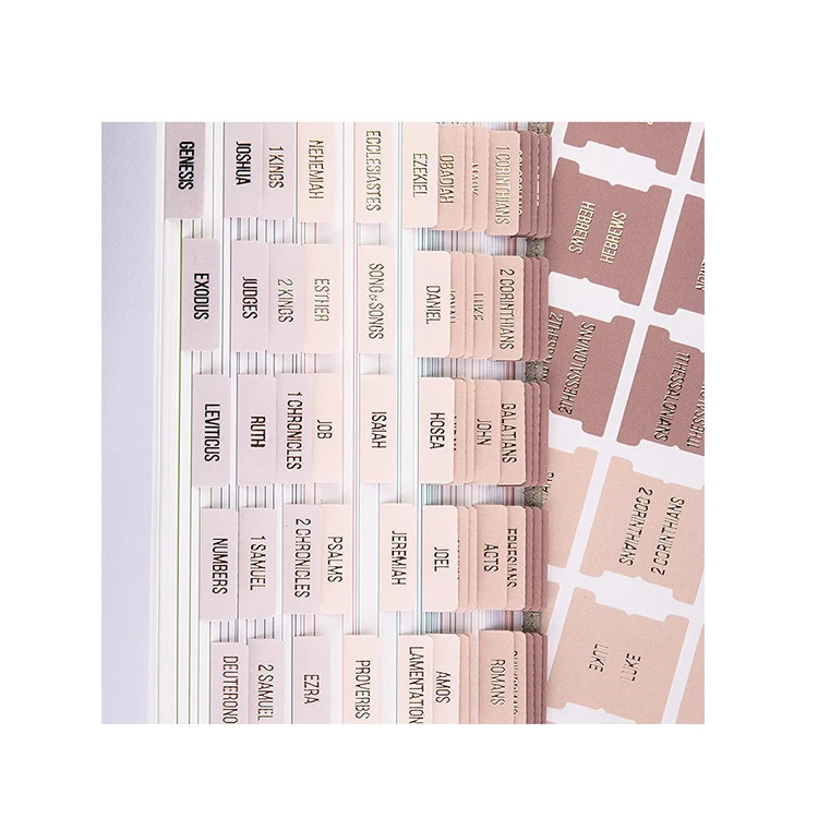 Supplier Hot Selling Custom Bible Study Accessories Laminated High Quality Bible Tabs for Bible Study with Quick Navigation