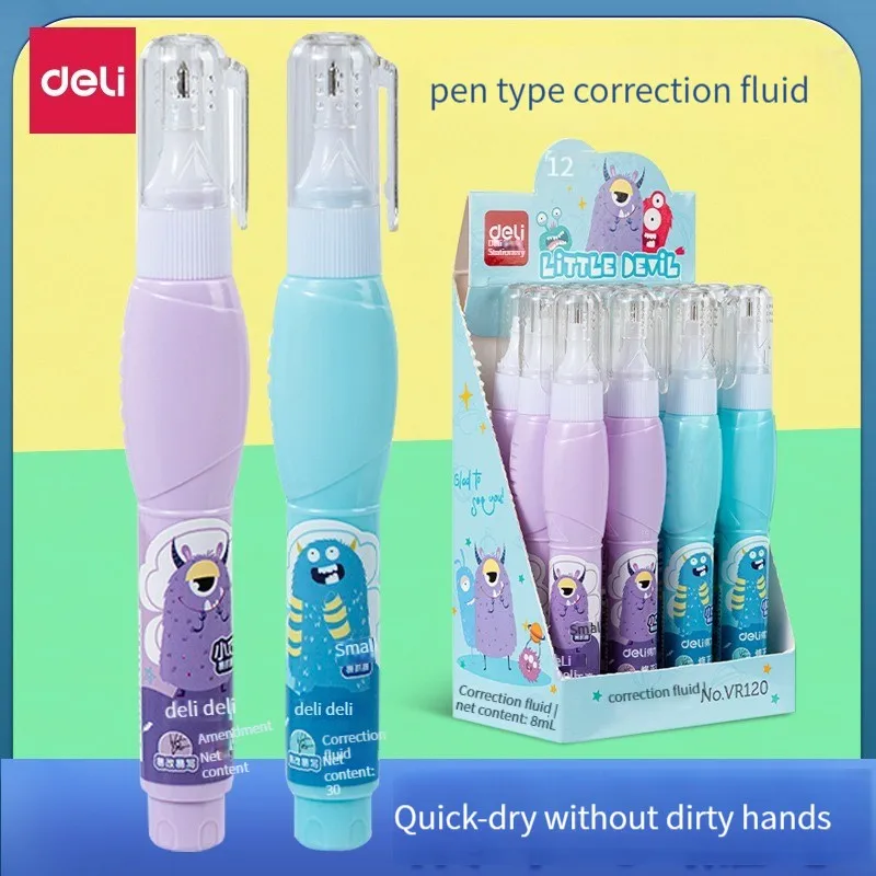 Deli VR120 Correction Fluid Correction Fluid No Trace Students Use Large Capacity Quick-Drying Handwriting to Eliminate Words