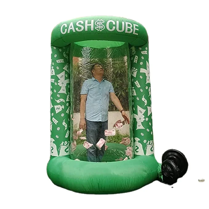 Customize cash grabber inflatable money box game Inflatable Money Catch Machine Money Booth For Advertising Event