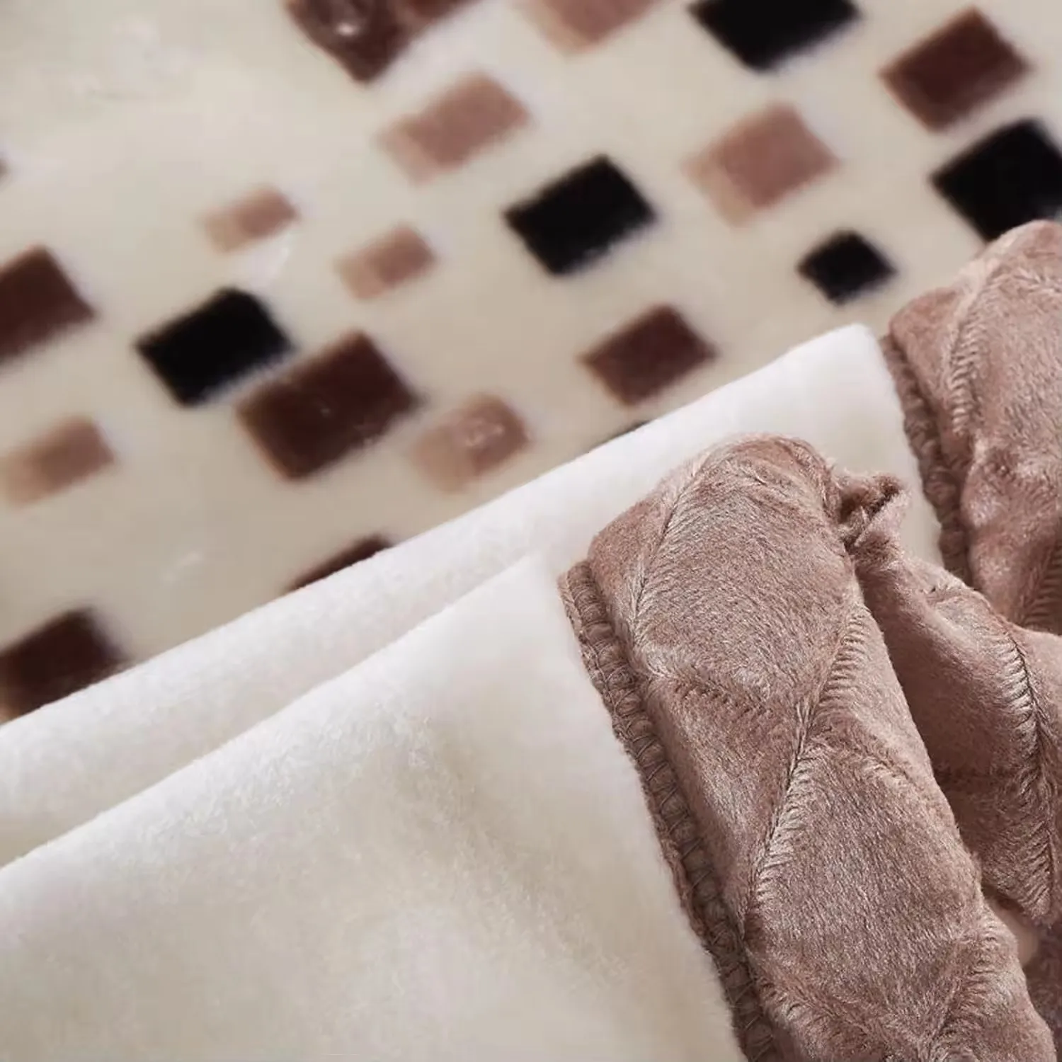 Wholesale Double Thick Blanket Floral Design Mink Cobertor Raschel de Cama Winter Repuesto Raschel Knitting Blanket Qualidade