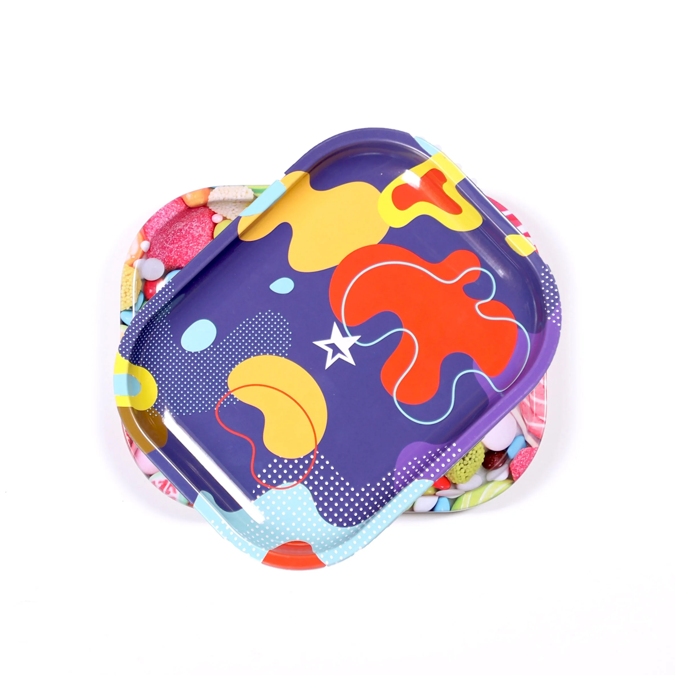 Custom printed hemp tobacco tin rolling trays smoking metal serving tray wholesale