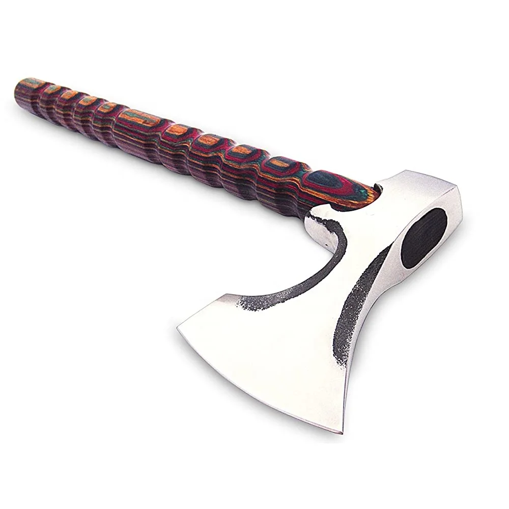 
NEW HATCHET TOMAHAWK VIKING AXE FULLU FUNCTIONAL COMBAT BUCHCARFT AXE WITH DIAMOND WOOD HANDLE 