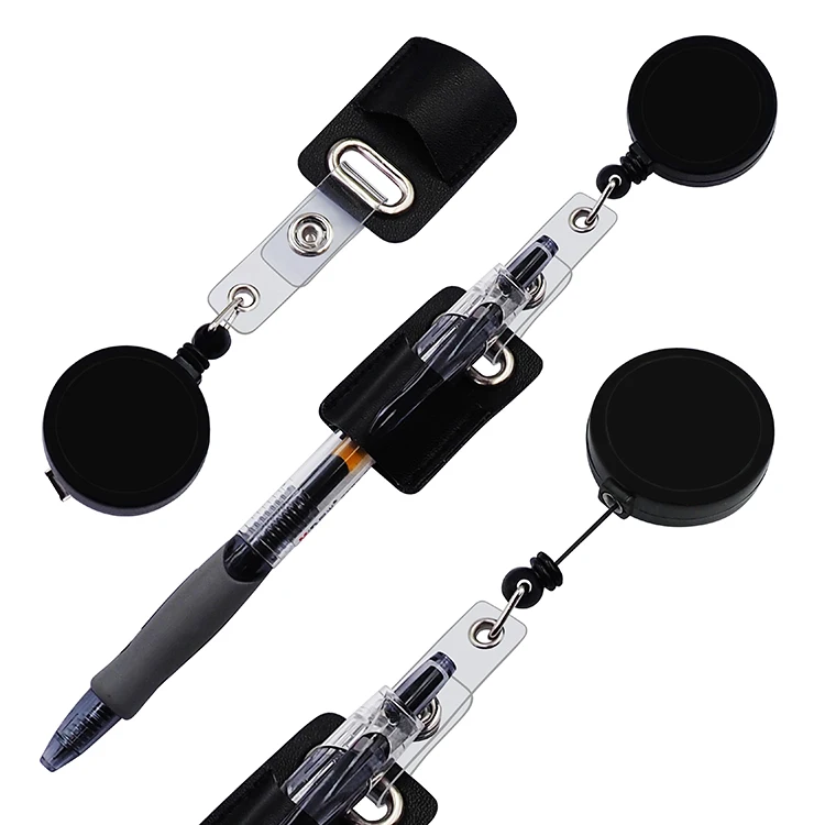 Hot selling PU Medical Nurse office Holder Custom PEN Retractable Badge Reel