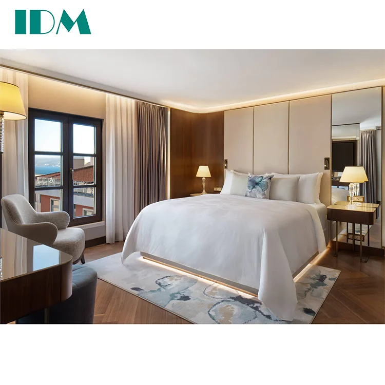 IDM-A76 Custom Made Luxury Exquisite Hotel Bed Furniture 5 Star Hotel Bedroom Furniture Set