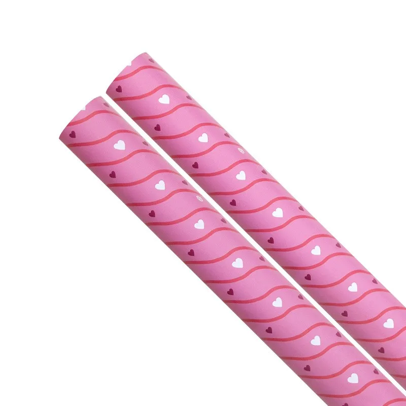 New Cute Simple Baby Lover Book Cover Print Packaging Paper Roll Glossy Coated Birthday Gift Wrap for Screen Printing