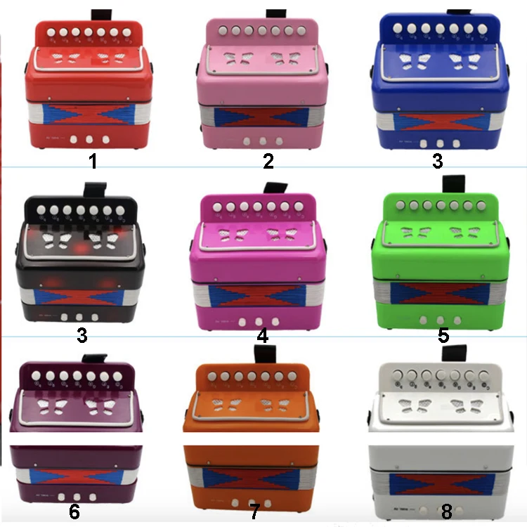 BUTTON KIDS ACCORDION, 7 KEYS BUTTON TOY ACCORDION MUSICAL INSTRUMENT FOR CHILDREN KIDS PRE-KINDERGARTEN TODDLERS BEGINNERS