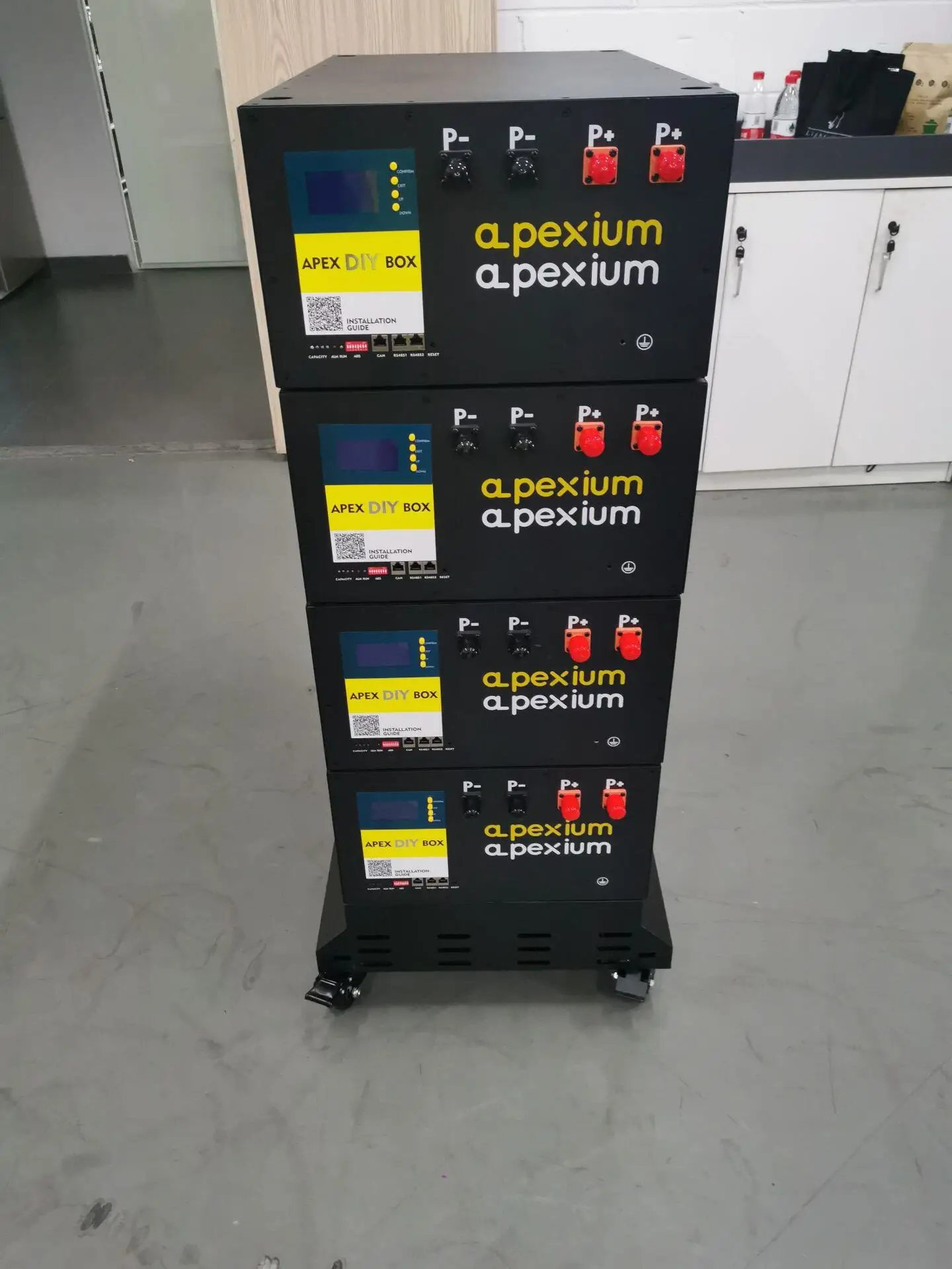 Apexium 16S 48V105Ah Lifepo4 Battery DIY Box with 100A Inverter BMS ESS Cell Home Energy Storage System 51.2V LFP Battery Case