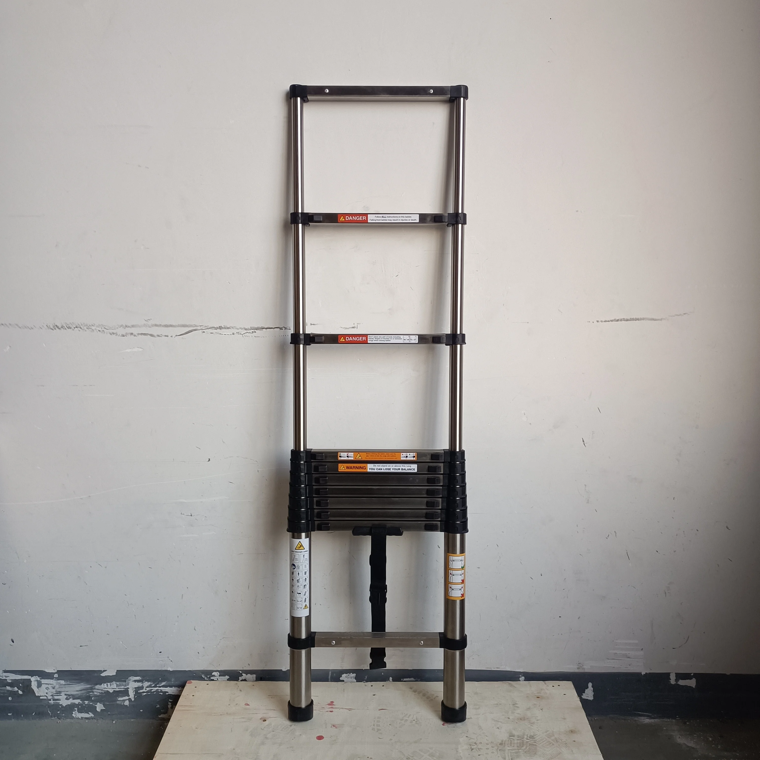 high quality new material 3.2 m stainless steel telescopic ladder ladders steel ladders