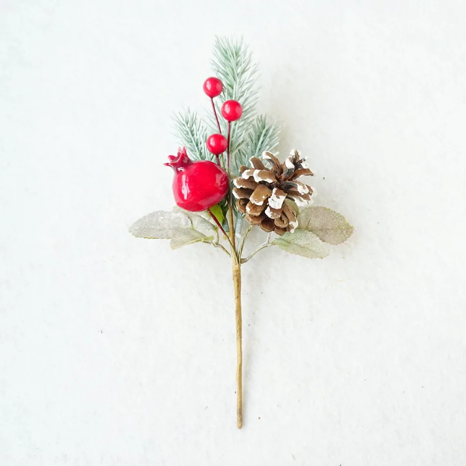 Artificial Winter Christmas Picks  Red Berries And Pinecone Picks For Seasonal Home Decor
