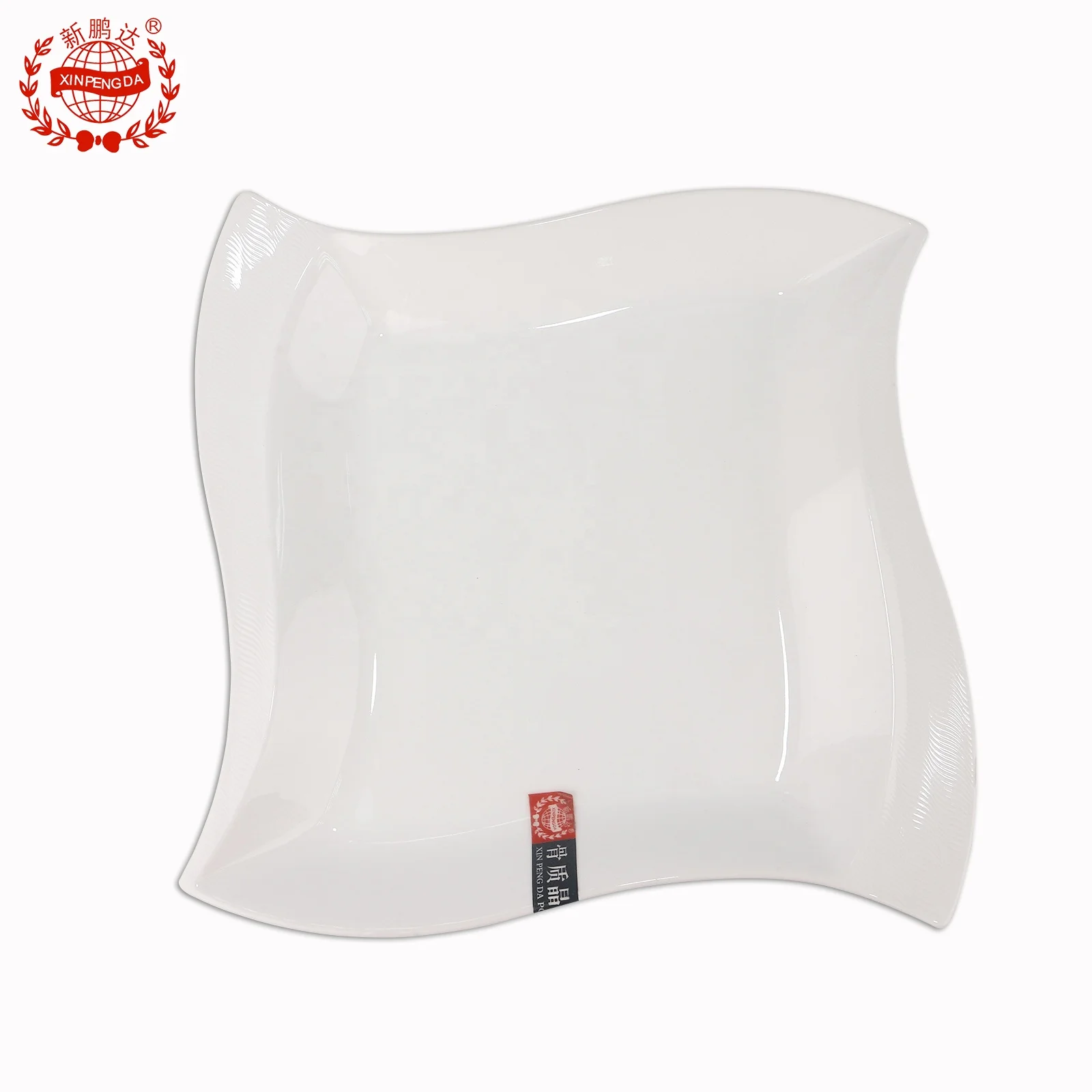 Best welcome good quality wedding rental double lines style corner square soup plate wedding square soup plate